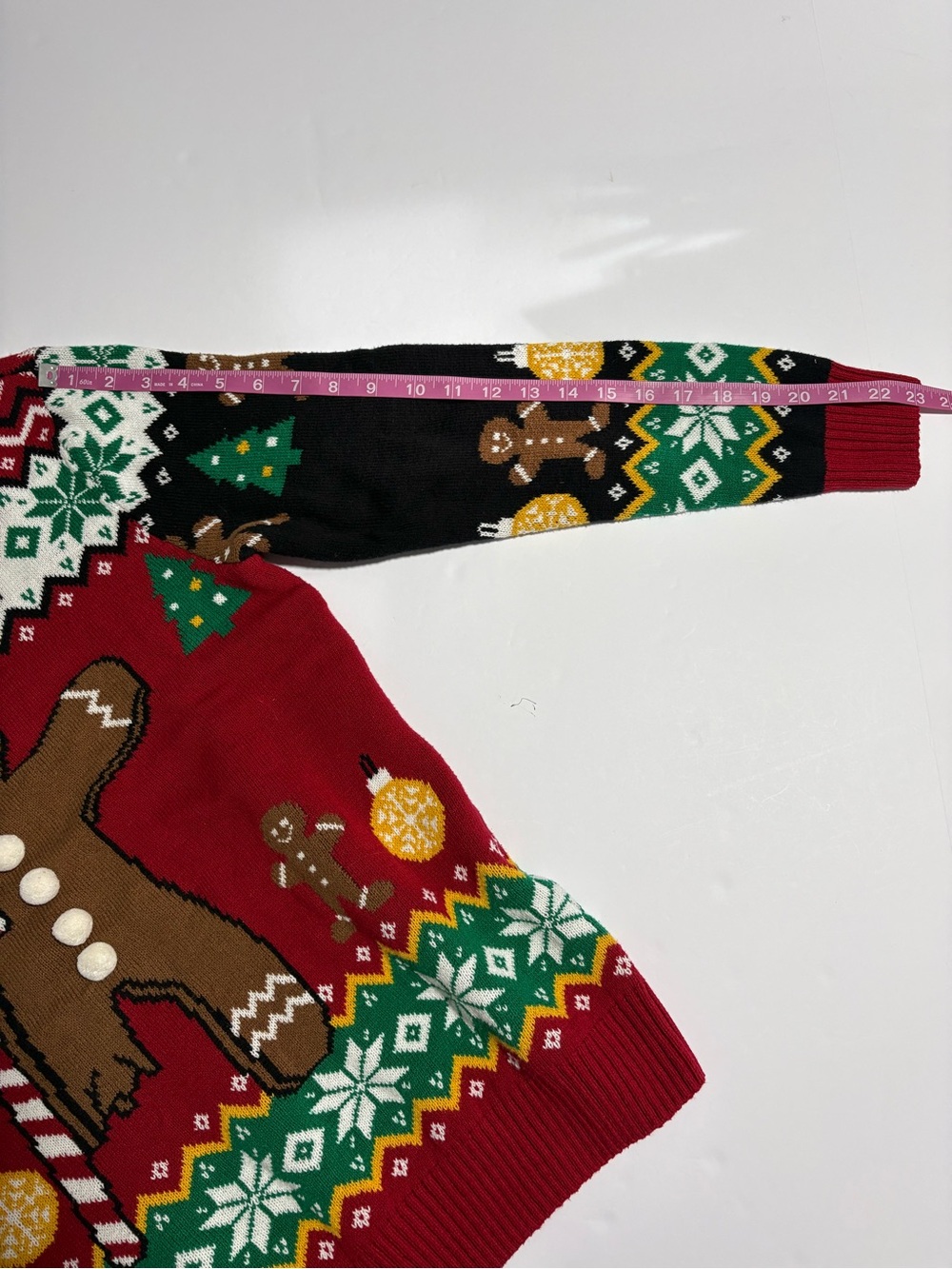 Ugly Christmas Sweater Red Gingerbread "OH SNAP" Crewneck size M - Picture 6 of 7
